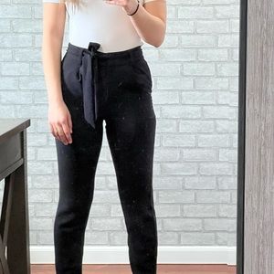 High rise tie dress pants